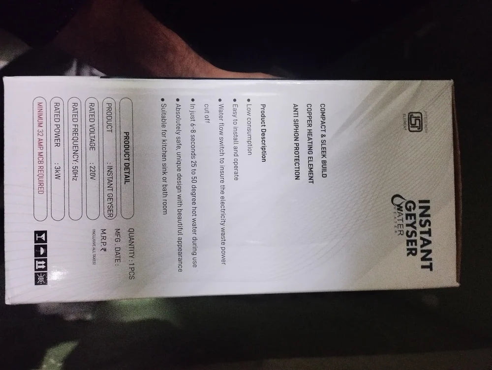 portable instant electric water geyser